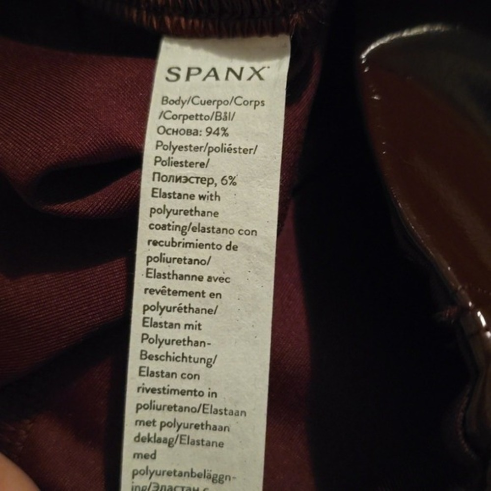 SPANX Vegan Patent Leather Leggings Pants in Ruby Burgundy Red Size 1X NEW‎ - Picture 4 of 14